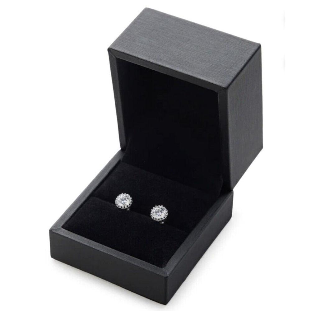 Moissanite Earrings 18k 1.70 Carat DEF Color Brilliant Cut Gemstone - Picture 2 of 8